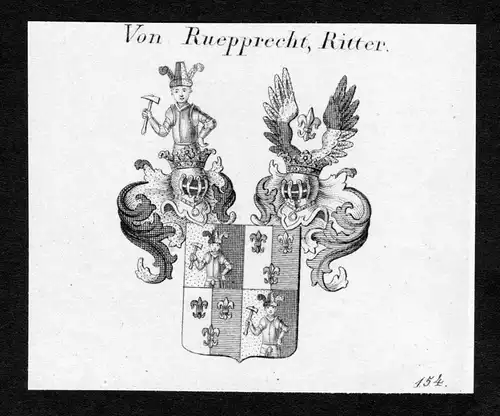 Von Ruepprecht, Ritter - Ruepprecht Wappen Adel coat of arms Kupferstich  heraldry Heraldik