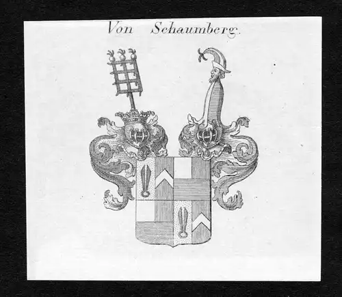 Von Schaumberg - Schaumberg Wappen Adel coat of arms Kupferstich  heraldry Heraldik