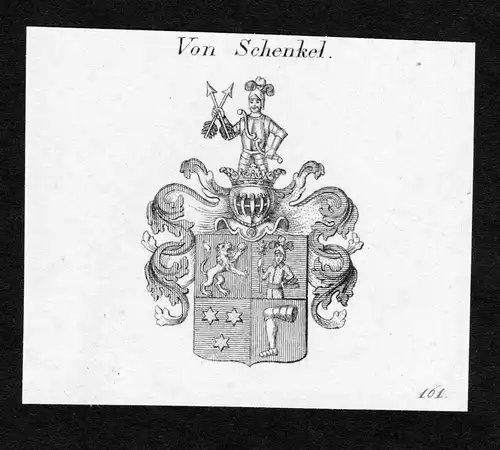 Von Schenkel - Schenkel Wappen Adel coat of arms Kupferstich  heraldry Heraldik