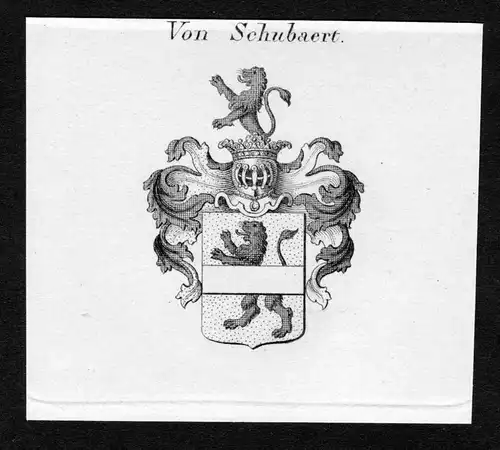 Von Schubaert - Schubaert Wappen Adel coat of arms Kupferstich  heraldry Heraldik