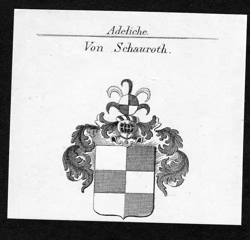 Von Schauroth - Schauroth Wappen Adel coat of arms Kupferstich  heraldry Heraldik