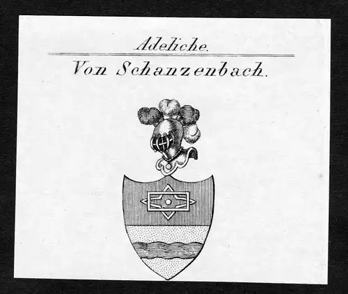 Von Schanzenbach - Schanzenbach Wappen Adel coat of arms Kupferstich  heraldry Heraldik