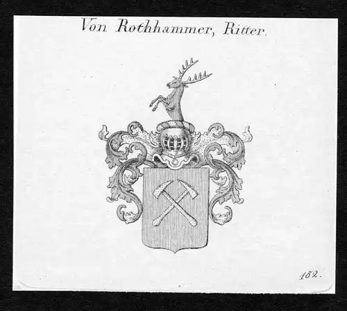 Rothhammer, Ritter - Rothhammer Rothammer Wappen Adel coat of arms Kupferstich  heraldry Heraldik