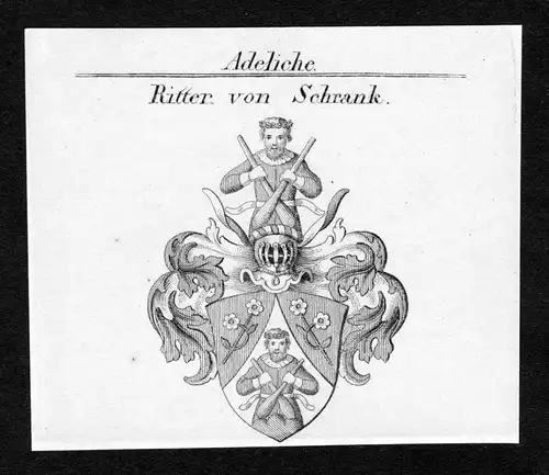 Ritter von Schrank - Schrank Wappen Adel coat of arms Kupferstich  heraldry Heraldik