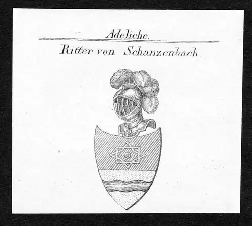 Ritter von Schanzenbach - Schanzenbach Wappen Adel coat of arms Kupferstich  heraldry Heraldik