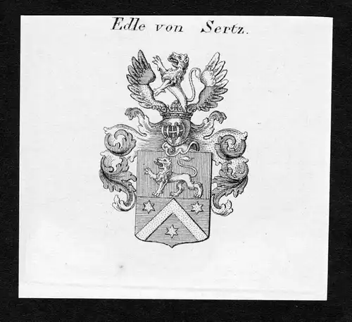 Edle von Sertz - Sertz Wappen Adel coat of arms Kupferstich  heraldry Heraldik
