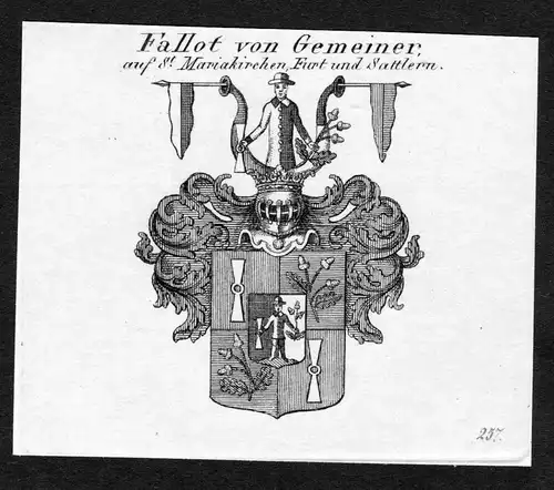Fallot von Gemeiner - Fallot von Gemeiner Wappen Adel coat of arms Kupferstich  heraldry Heraldik