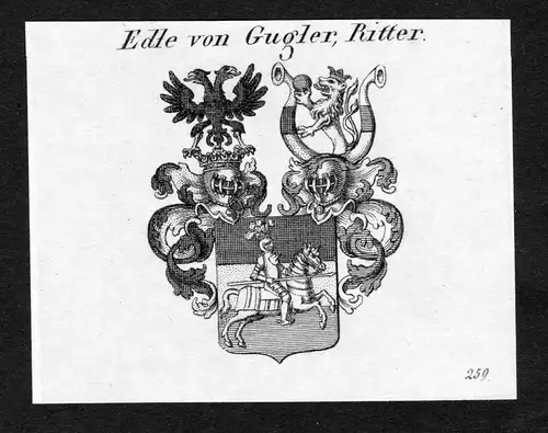 Edle von Gugler, Ritter - Gugler Wappen Adel coat of arms Kupferstich  heraldry Heraldik