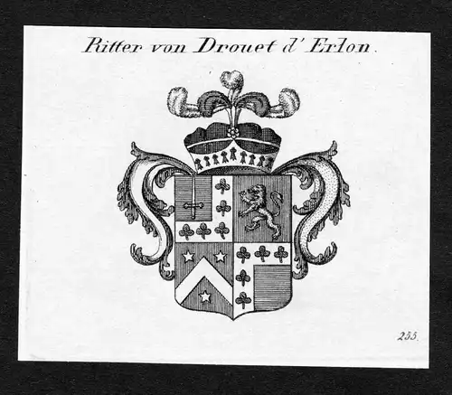 Ritter von Drouet d'Erlon - Drouet d'Erlon Wappen Adel coat of arms Kupferstich  heraldry Heraldik