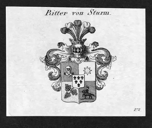 Ritter von Sturm - Sturm Wappen Adel coat of arms Kupferstich  heraldry Heraldik
