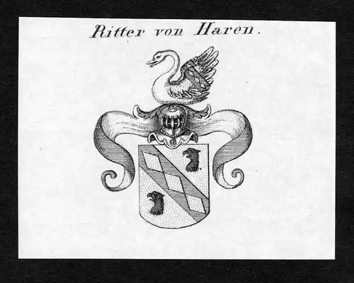 Ritter von Haren - Haren Wappen Adel coat of arms Kupferstich  heraldry Heraldik