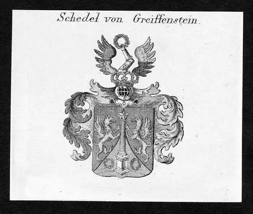 Schedel von Greiffenstein - Schedel von Greiffenstein Wappen Adel coat of arms Kupferstich  heraldry Heraldik
