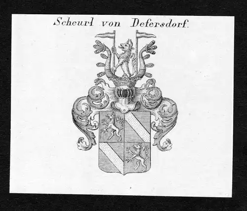 Scheurl von Defersdorf - Scheurl von Defersdorf Wappen Adel coat of arms Kupferstich  heraldry Heraldik