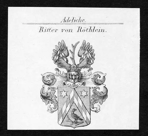 Ritter von Röthlein - Röthlein Roethlein Wappen Adel coat of arms Kupferstich  heraldry Heraldik