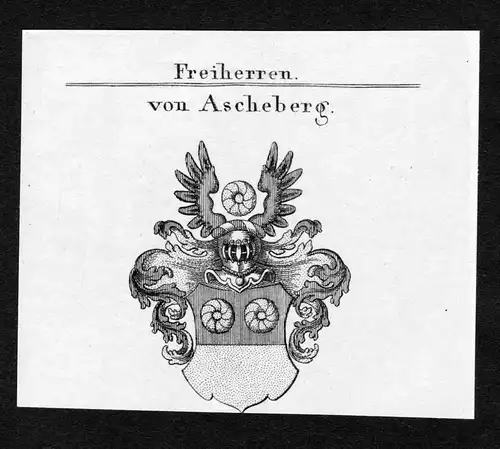 Von Ascheberg - Ascheberg Wappen Adel coat of arms Kupferstich  heraldry Heraldik