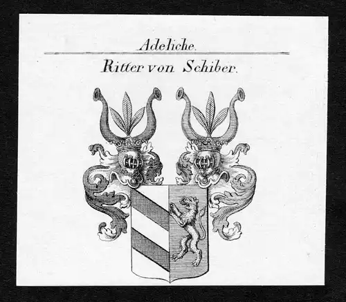 Ritter von Schiber - Schiber Wappen Adel coat of arms Kupferstich  heraldry Heraldik