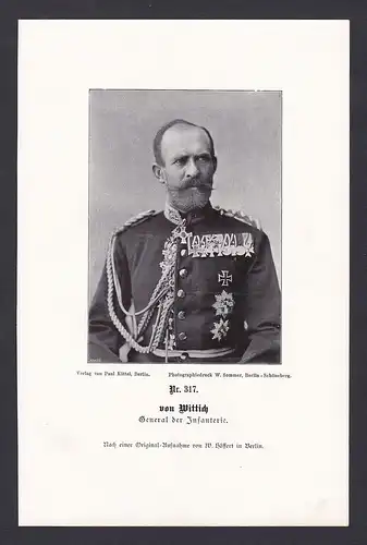 von Wittich. General der Infanterie.