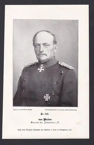 von Werder. General der Infanterie z. D.