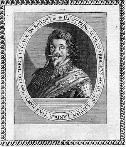 Fridericus Sax IVL - Friedrich von Sachsen Herzog Portrait Kupferstich