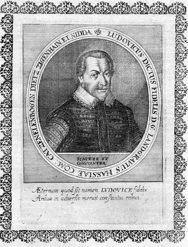 Ludovicus Dictus Fidelis - Ludwig V. Landgraf Hessen-Darmstadt Portrait Kupferstich