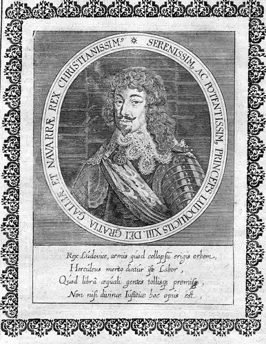 Ludouicus XIII - Ludwig Louis XIII France roi gravure Portrait Kupferstich