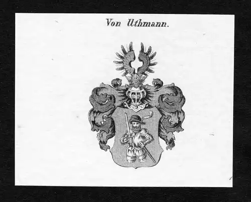 Von Uthmann - Uthmann Wappen Adel coat of arms Kupferstich  heraldry Heraldik