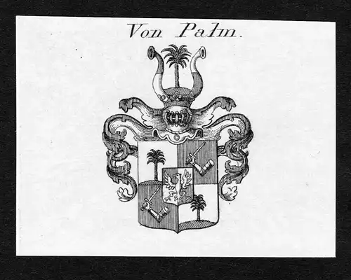 Von Palm - Palm Wappen Adel coat of arms Kupferstich  heraldry Heraldik