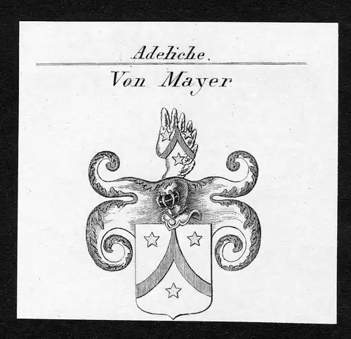 Von Mayer - Mayer Wappen Adel coat of arms Kupferstich antique print heraldry Heraldik