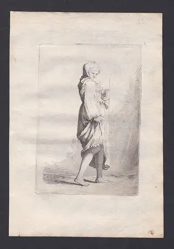 Seltene Original-Radierung von einer Frau / rare original etching of a woman - Kupferstich