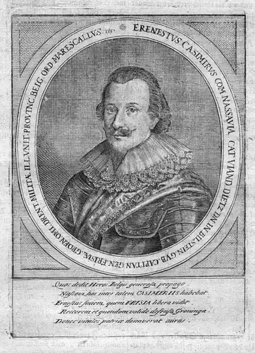 Erenestus Casimirus - Ernst Casimir Nassau-Dietz (1573-1632) Graf Portrait Kupferstich