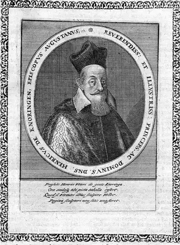 Henricus de Knoringen - Heinrich V. von Knöringen (1570-1646) - Bischof von Augsburg Portrait Kupferstich
