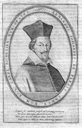 Armandus Iohannes de Plecis - Armand-Jean du Plessis duc de Richelieu (1585-1642) Portrait Kupferstich