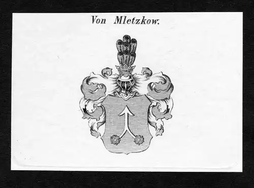 Von Mletzkow - Mletzkow Wappen Adel coat of arms Kupferstich  heraldry Heraldik