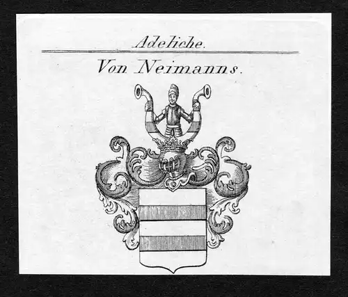 Von Neimanns - Neimanns Neimans Wappen Adel coat of arms Kupferstich  heraldry Heraldik
