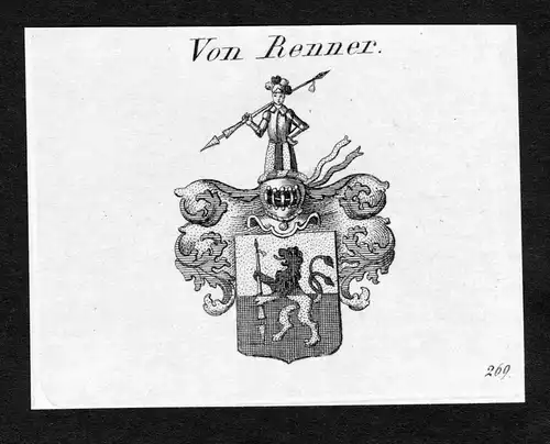 Von Renner - Renner Wappen Adel coat of arms Kupferstich  heraldry Heraldik