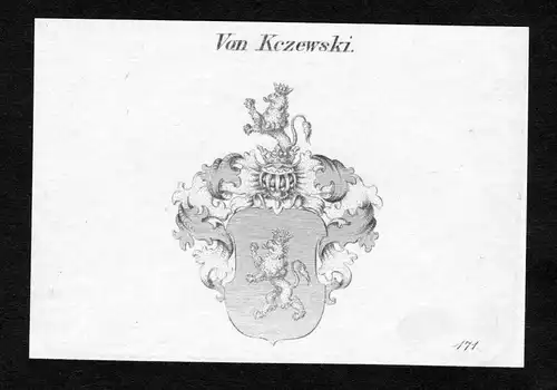 Von Kezewski - Kezewski Wappen Adel coat of arms Kupferstich  heraldry Heraldik