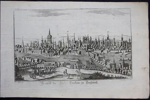 - London panorama England engraving Eder Sommer Kupferstich
