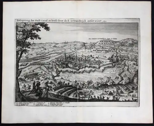 Belegering der Stadt Cazal en hoese door de K in Vranckryck ontset wiert 1630 - Casale Monferrato Italia Italy