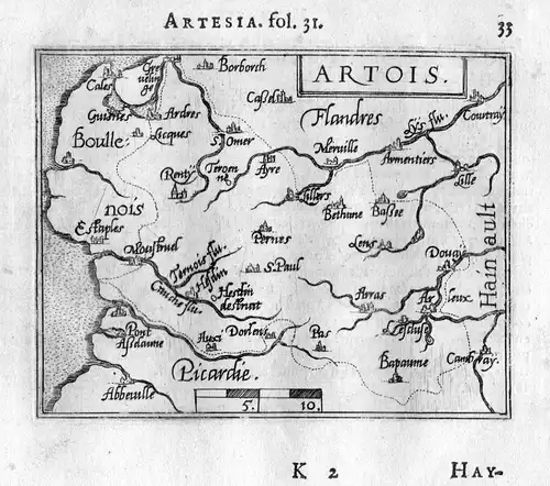Artois - Artois Hesdin Arras Lens map Karte carte gravure