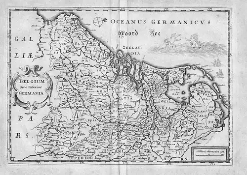 Holland Nederland map Kaart Colom Kupferstich gravure carte Karte