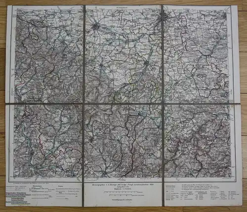 Gotha Erfurt Schleusingen Meiningen Suhl Landesaufnahme Karte Landkarte