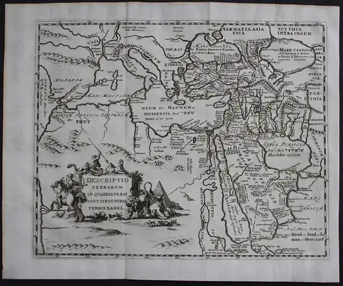 Middle East Asia Minor Cyprus Turkey Arabia map engraving