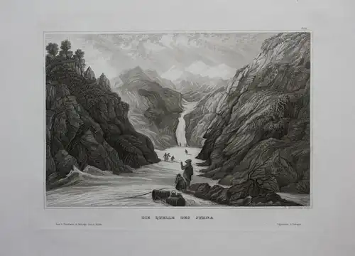 Yamuna Quelle Yamunotri-Schrein Indien India  engraving