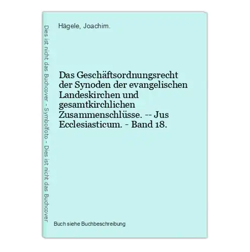Das Geschäftsordnungsrecht der Synoden der evangelischen Landeskirchen und gesamtkirchlichen Zusammenschlüsse.