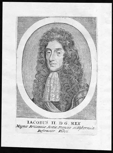 Iacobus II - James II England Scotland Ireland Jakob Portrait Kupferstich