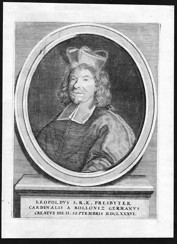 Leopoldus - Leopold Karl von Kollonitsch (1631-1707) Hungary Portrait Kupferstich