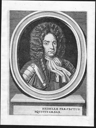 Heissler Praefectus - Donat Johann Heißler von Heitersheim (1648-1696) Feldmarschall Portrait Kupferstich