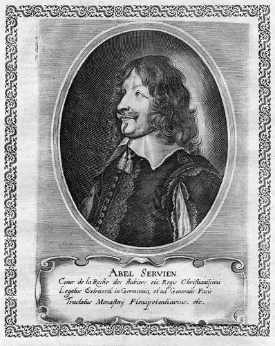 Abel Servien - Abel Servien (1593-1659) Sable Roche Boisdauphin Portrait Kupferstich  gravure