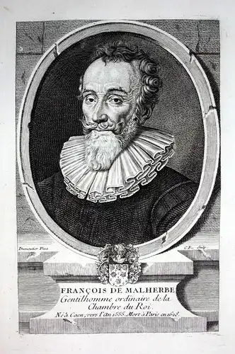 Francois de Malherbe - Francois de Malherbe poete gravure Kupferstich Portrait engraving