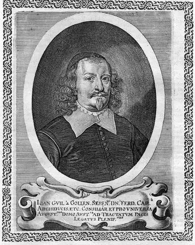 Ioan Guil. a Gollen - Johann Wilhelm von Gollen Tirol Portrait Kupferstich